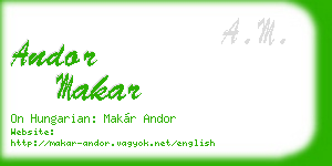 andor makar business card